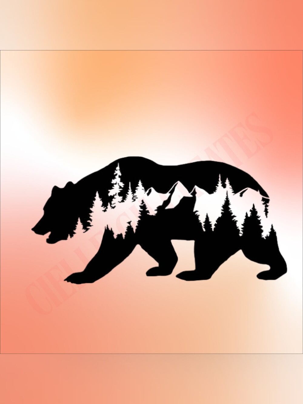*2 for $20* Bear Mountains Trees Forest  vinyl decal Sticker Handcrafted